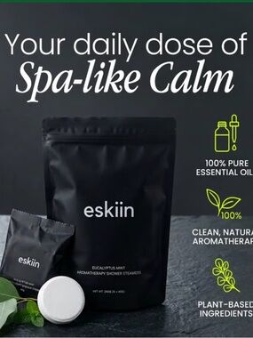 eskiin Eucalyptus Mint Therapy Shower Steamers .  6 steamers per bag